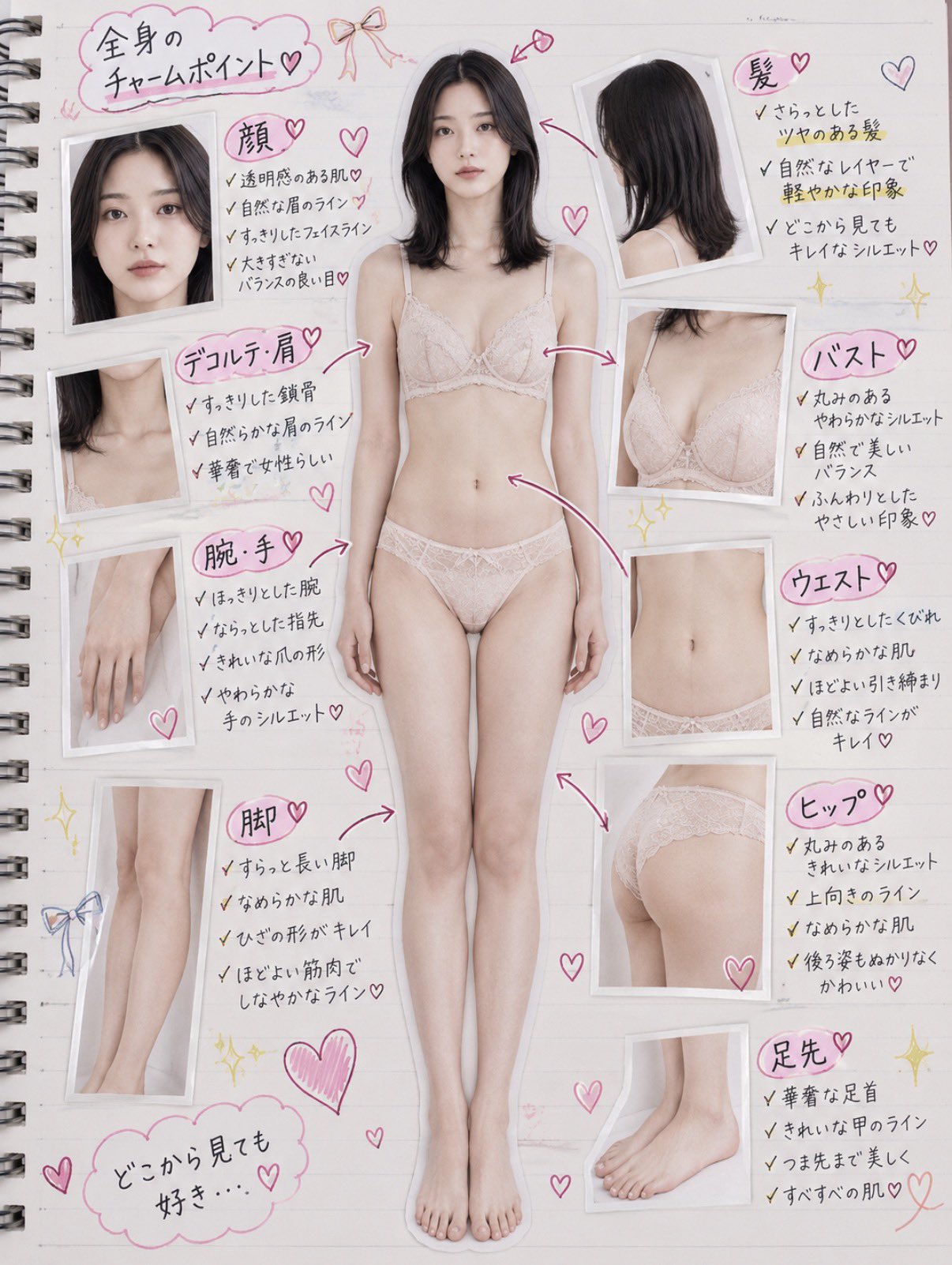 笔记本彩色手写角色表全身像