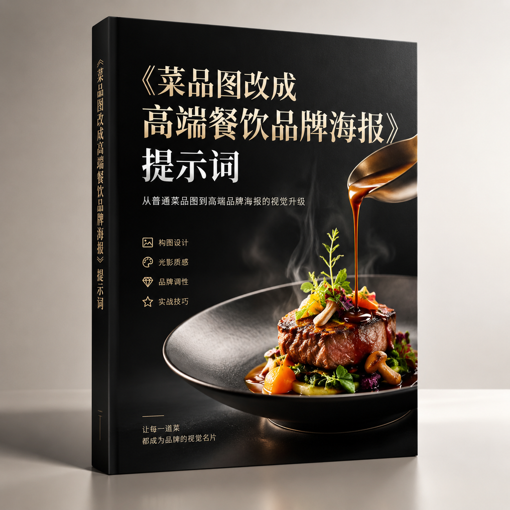 《菜品图改成高端餐饮品牌海报》AI生图爆款提示词与落地实操工作流