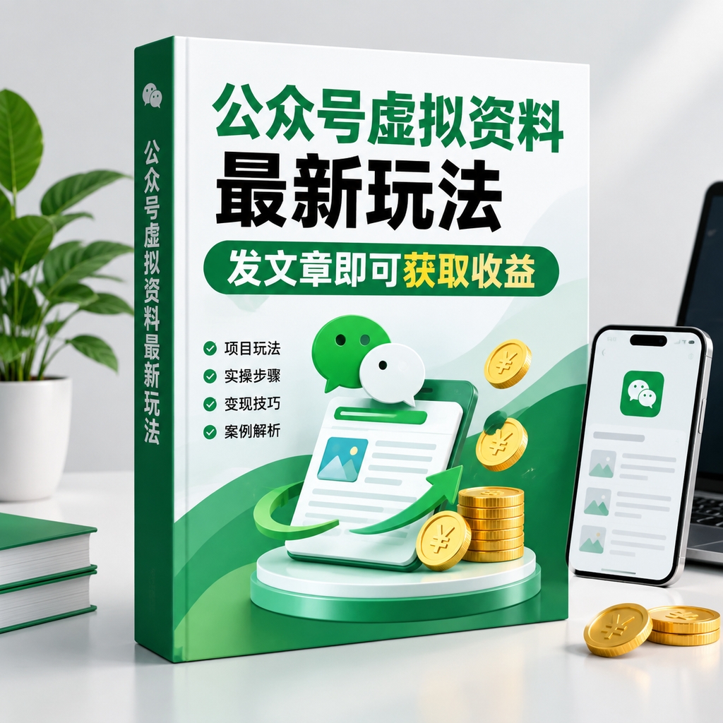 公众号虚拟资料最新玩法全套实战 发文章自动引流获取睡后被动收益