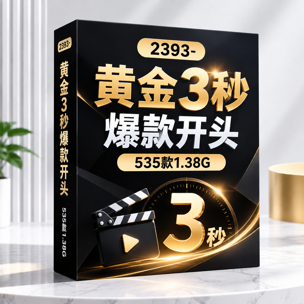 2393款短视频黄金3秒爆款开头模板素材库【1.38G】完播率拉满神器